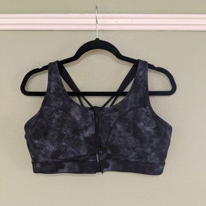 Ziya Black/Gray Front Zipper Access Bra (L) Like New